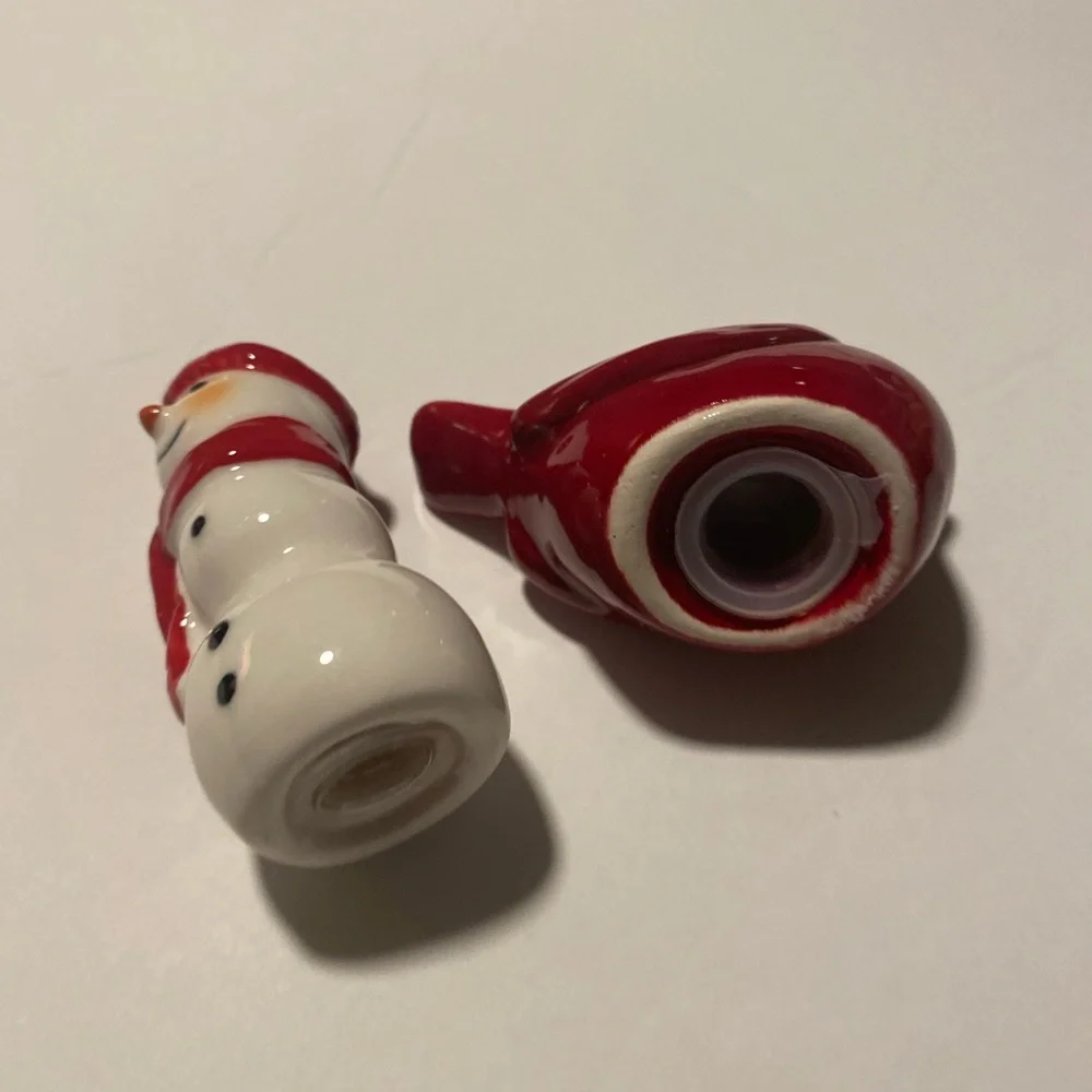 Snowman and Cardinal Figurines